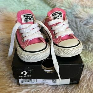 Pink converse sneakers, infant size 2